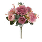Artificial Flowers with Hydrangea Silk Fake Flowers 1 Bouquets for Home Wedding Decoration Table Centerpiece, Faux Peonies Flow - Confia