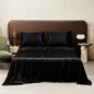 Satin Bed Sheet Sets for Summer Silky Smooth Top Sheet with Pillowcase Single/Queen/King Ice Cooling Flat Bed Sheet Sets - Confia - reusablefoodstoragebags confia