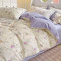 Comforter Botanical Flowers Garden Ultra Soft & Breathable 100% Nature Cotton Bedding Sets With Flat/Fitted Sheet 2 Pillowcases - Confia - reusablefoodstoragebags confia