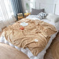 Striped Flannel Blankets For Beds Solid Pink Blue Color Soft Warm Mink Throw Sofa Cover Bedspread Beach Airplane Travel Blankets - Confia - reusablefoodstoragebags confia