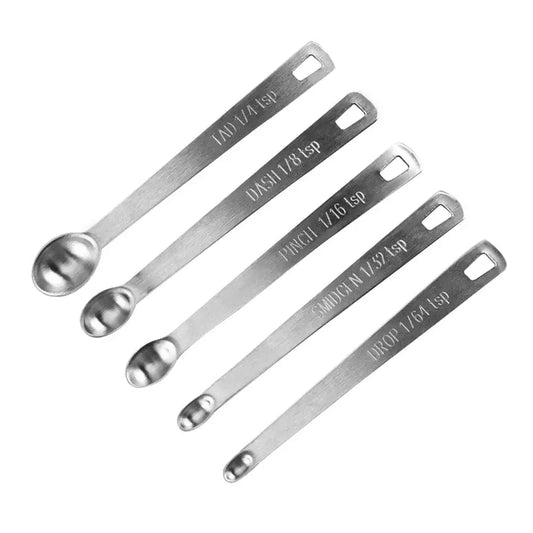 5 Stainless Steel Measuring Spoons Mini Spoons Home Kitchen Baking Cooking Seasoning Spoon Stainless Steel Mini Five Pieces - Confia