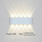 16 Watts Wall Lights 8 Ray Oval Up-Down LED Outdoor Waterproof IP65 Exterior Wall Step Light Fixture Waterproof Lamp (Warm White, Black Body) 16 Watts (8 Way) - Confia