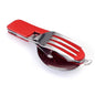 Stainless Steel cutlery 4 In 1 Outdoor Picnic Tableware Foldable Knife Fork Spoon Bottle Opener Folding Pocket Cutlery Set - Confia