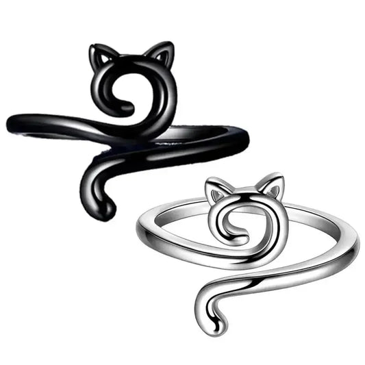Adjustable Size Yarn Ring Cat Ears Crochet Ring Beginner Knitting Crocheting Loop Thread Wrapped Rings Tension Regulator Tool - Confia