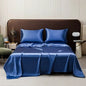 Satin Bed Sheet Sets for Summer Silky Smooth Top Sheet with Pillowcase Single/Queen/King Ice Cooling Flat Bed Sheet Sets - Confia - reusablefoodstoragebags confia