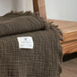 Maillard Cotton Blankets Four Layers Of Gauze Sofa Cover Blanket With Tassel AB Side - Confia - reusablefoodstoragebags confia