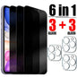 6IN1 Anti-Spy Tempered Glass For iPhone 14, 11, 12, 13, 15 Pro Max - Confia - reusablefoodstoragebags confia
