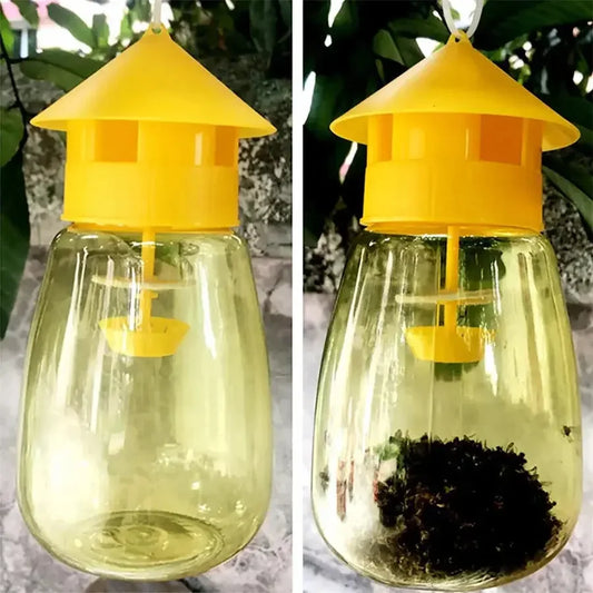 Plastic Fruit Fly Trap Killer for Drosophila, Orchard, Fly Bee Trap with Waterproof for Courtyard Garden - Confia - reusablefoodstoragebags confia