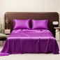 Satin Bed Sheet Sets for Summer Silky Smooth Top Sheet with Pillowcase Single/Queen/King Ice Cooling Flat Bed Sheet Sets - Confia - reusablefoodstoragebags confia
