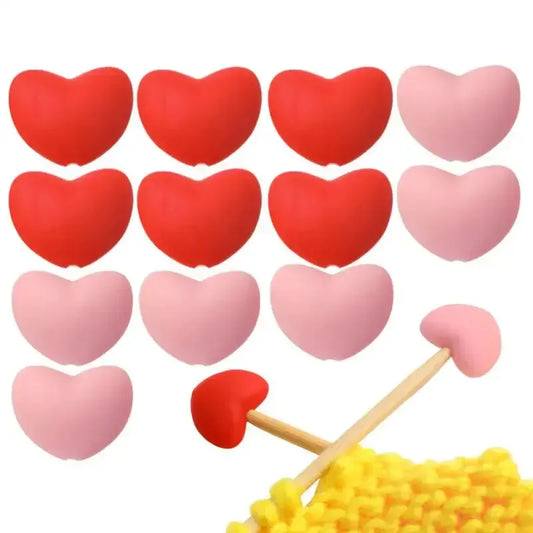Knitting Needle Point Protectors Point Needle Stoppers Heart Shaped Stitches Stoppers Cute Small Needle Caps Crochet Knitting - Confia
