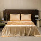 Satin Bed Sheet Sets for Summer Silky Smooth Top Sheet with Pillowcase Single/Queen/King Ice Cooling Flat Bed Sheet Sets - Confia - reusablefoodstoragebags confia