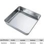 304 Flat Bottom Stainless Steel Square Tray Baking Pan Multifunctional Dessert Straight Edge Baking Tray Kitchen Storage Tools - Confia