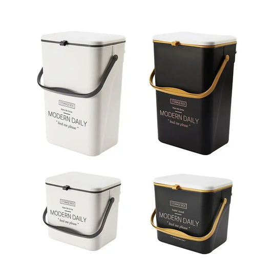 7/12L Compost Bin Wall Mounted Garbage Container with Lid Hanging Garbage Basket Recycling for Kitchen Counter Top Or Under Sink - Confia - reusablefoodstoragebags confia