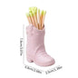 Cowboy Boot Ceramic Match Holder with Built-in Striker - Rustic Western Home Decor - Vintage Farmhouse Aesthetic-Kitchen, Bathroom, Fireplace & Candle Lighting - Unique Gift for Western Lovers (Pink) - Confia - reusablefoodstoragebags confia