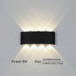 16 Watts Wall Lights 8 Ray Oval Up-Down LED Outdoor Waterproof IP65 Exterior Wall Step Light Fixture Waterproof Lamp (Warm White, Black Body) 16 Watts (8 Way) - Confia
