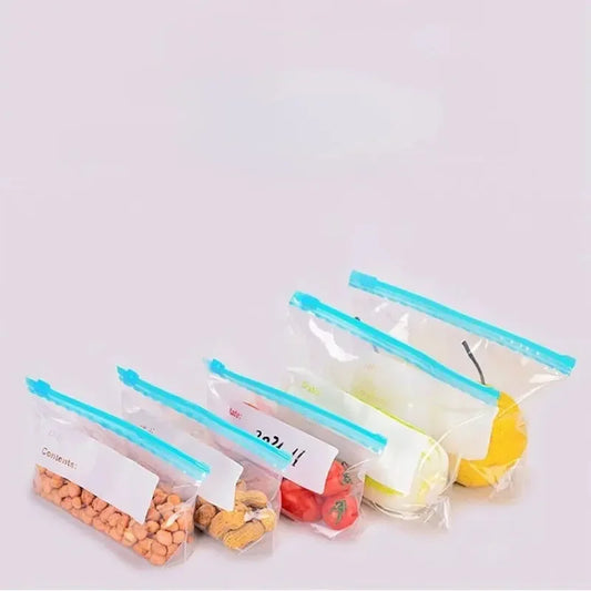 45 Pcs Reusable Food Storage Bag with Hermetic Closure, Ideal for Fruits, Vegetables and Meat, Essential Kitchen Storage Bag Confia