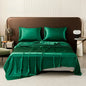 Satin Bed Sheet Sets for Summer Silky Smooth Top Sheet with Pillowcase Single/Queen/King Ice Cooling Flat Bed Sheet Sets - Confia - reusablefoodstoragebags confia