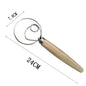Danish Dough Whisk Stainless Steel Dutch Style Bread Dough Hand Mixer Blender Wooden Handle Kitchen Baking Tools Artesian Blender - Confia - reusablefoodstoragebags confia