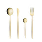 4Pcs Golden Cutlery Set Stainless Steel Knife Fork Spoon Tableware Flatware Set Festival Kitchen Dinnerware Gift - Confia