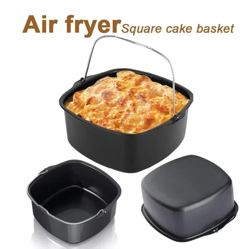 Non-stick Cake Baking Tray Basket Air Fryer for Baking Dish Pan Cake Baking Pan Roasting Basket Bakeware Air Fryer - Confia