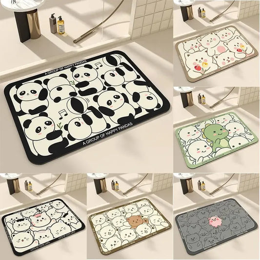Bath Mats Cute Cat Dog Diatom Ooze Kitchen Accessories Prayer Mat Diatomaceous Earth Mat Non-Slip Super Absorbent Quick Drying Bathroom Mat Natural, Easy to Clean - Confia - reusablefoodstoragebags confia