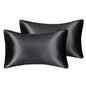 2pcs/lot Solid Silky Satin Skin Care Pillowcases Hair Anti Pillow Case Queen Size Envelope Pillow Covers for Home Hotel Travel - Confia - reusablefoodstoragebags confia