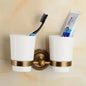 Solid Brass Bathroom Accessories Set with Robe hook, Paper Holder, Towel Bar, Soap Basket, Bathroom Fitting Sets - Confia - reusablefoodstoragebags confia