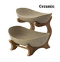 Ceramic Living Room Home Three-layer Fruit Plate Candy Dish Creative Modern Dried Basket Snack Snack Trinket Dish - Confia