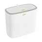 Bathroom Trash Can with Automatic Lid 2 Gallon Motion Sensor Trash Can | 12 Liter Smart Trash Bin with Stripes | Space Saving Plastic Garbage Can | Small Narrow Trash Can for Bedroom