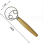 Danish Dough Whisk Stainless Steel Dutch Style Bread Dough Hand Mixer Blender Wooden Handle Kitchen Baking Tools Artesian Blender - Confia - reusablefoodstoragebags confia