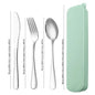 Stainless Steel Silver Cutlery Set For Dinning Table 3 Pieces Premium Silverware Set Flatware Set with Gift Box Dinnerware Tableware Set Portable Travel Cutlery Set Gift - Confia